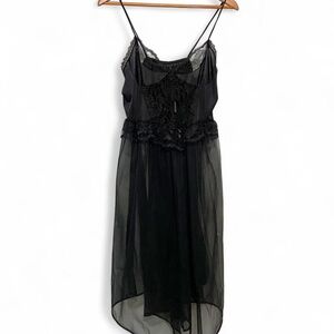 Vintage 70s Lace Babydoll Lingerie Slip Dress